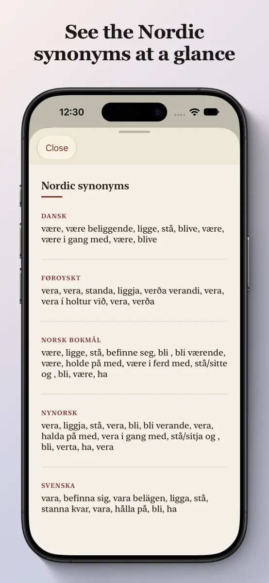 Icelandic-English Dictionary on iPhone — Nordic synonyms